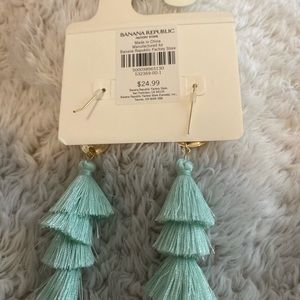 blue tassel banana republic earrings